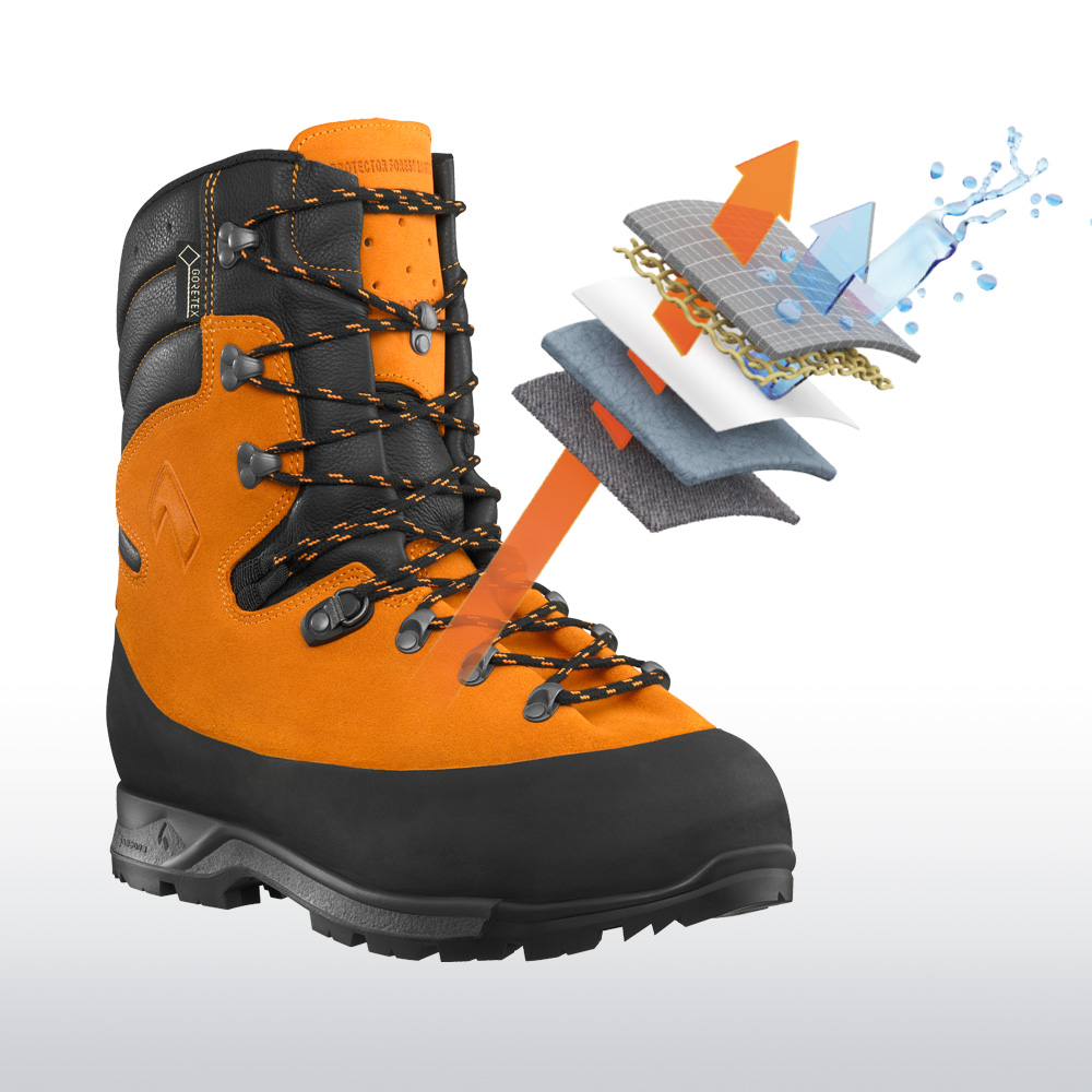 HAIX Protector Forest 2.1 GTX orange, Your reliable companion in the forest:  The Protector Forest 2.1 GTX with cut protection.